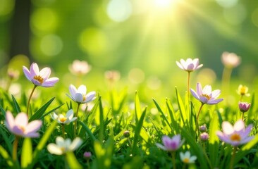 Wild flowers in the field background