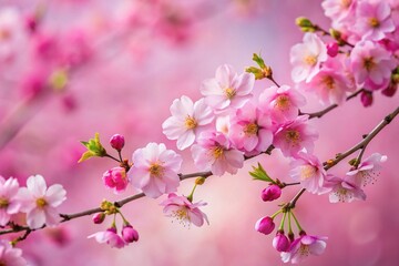 Obraz premium Elegant Minimalist Pink Cherry Blossom Branches