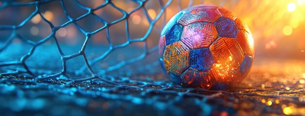 Soccer Ball in Goal Net during Champions League Match Sporting CP vs Tottenham Hotspur August 2025