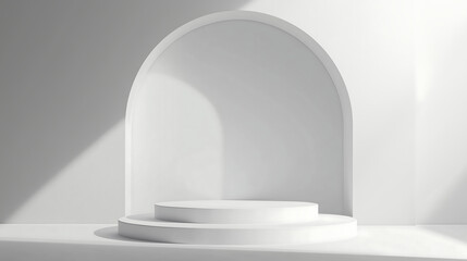 white tone color background with small podium, 화이트, 단상, 포디움 11