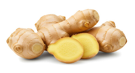 Fresh Ginger Root with Sliced Piece