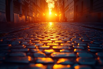 Footsteps of Christ on Sunlit Cobblestone Streets Forgiveness Faith Salvation Discipleship
