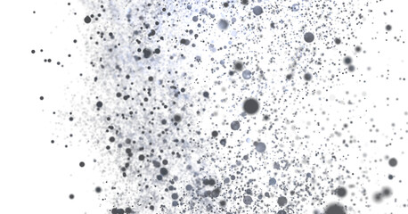 Glowing particles burst on white background. Ideal for technology, science, or energy concepts.