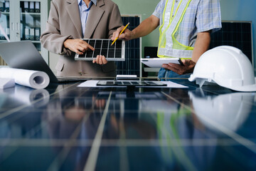 Engineers collaborate on solar and wind energy, driving sustainability, innovation, and clean tech solutions.