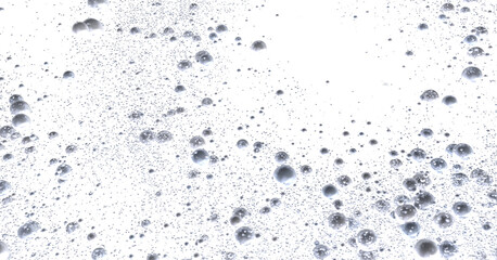 Abstract background with silver bubbles floating on white. Perfect for cosmetics, beauty, or luxury products.