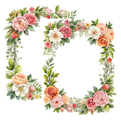 Floral Wreath Frames: Watercolor