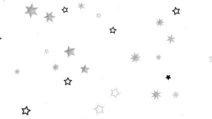 Abstract image of silver stars against a black background.