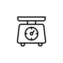 Fototapeta premium Scales icon logo design. Weight scale sign and symbol