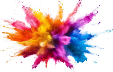 Colorful splash paint color powder festival explosion burst PNG isolated on transparent background