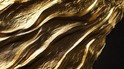 Elegant Gold Wave Texture on Dark Background for Abstract Designs