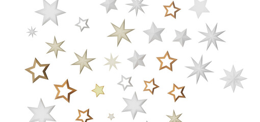 A scattering of gold stars on a black background, creating a festive and magical atmosphere.