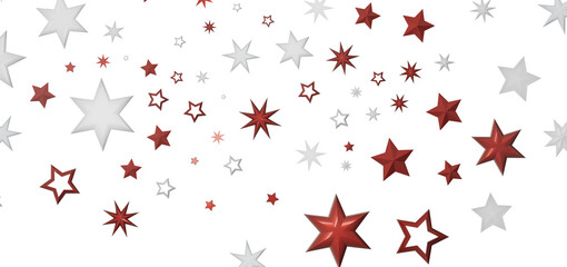 Abstract design with red and white stars on a black background