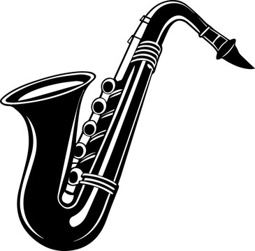 saxophone silhouette vector illustration