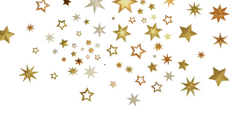 A black background adorned with a flurry of golden stars. It creates a celebratory and festive atmosphere.