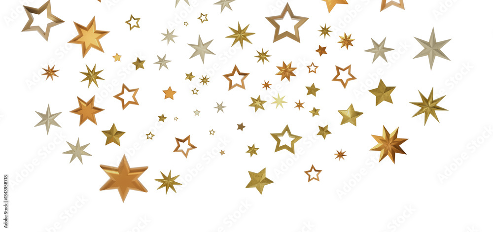 Poster abstract image of golden stars on a black background