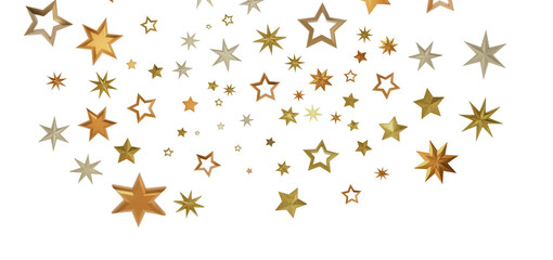 Abstract image of golden stars on a black background