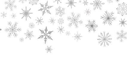 Grey Snowflake Pattern on White Background