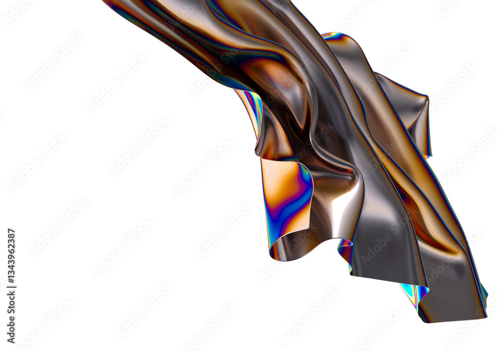 Aufkleber iridescent fabric flowing in a mesmerizing dance