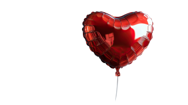 Heart Balloon: A vibrant red heart-shaped balloon floats, representing love, affection, and celebration, ideal for romantic occasions. - Powered by Adobe