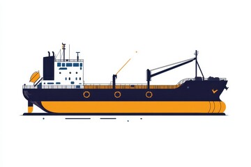 Obraz premium Colorful Cargo Ship Illustration for Maritime Industry Overview