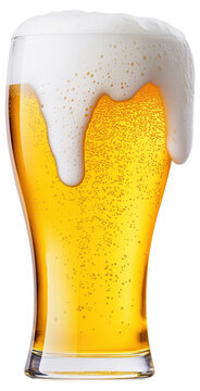 PNG Glass of beer with frothy head