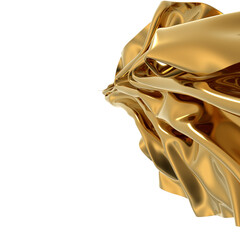 Shiny and luxurious gold fabric drapes gracefully