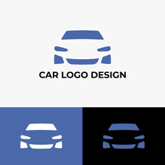 Car logo with negative space style, featuring dynamic and elegant silhouette