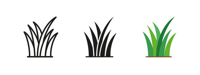 Grass icon. Natural lawn vector illustration. Green plant symbol representing outdoor vegetation and landscaping. Ecology, botany and environmental growth concept.