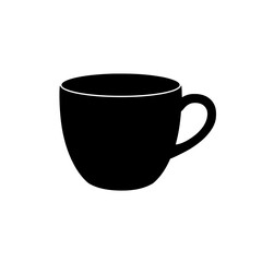 A Silhouette of Serenity: A sleek, minimalistic monochrome silhouette of a coffee cup, exuding simplicity and elegance. Ideal for designs that seek the beauty of minimalism.