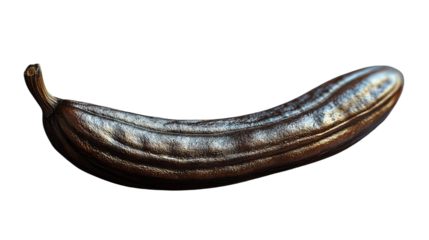 Metallic Banana: A close-up shot of a metallic banana on display, its texture and form showcasing the artistry of this unconventional food. 