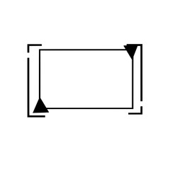 Minimalist Text Box Icon: A clean, vector-style icon of a text box with distinctive corner details, perfect for design.