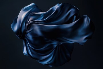 Naklejka premium Flowing Textile Drapery Against Dark Background in Elegant Movement