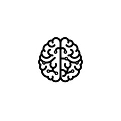 Digital Brain: A stylized, top-down illustration of the human brain rendered in a sleek, circuit-like design, symbolizing the power of intellect, innovation, and the digital age.