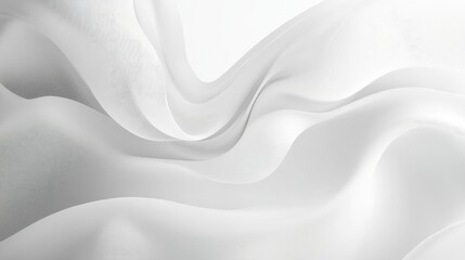 Fototapeta premium Modern white wave background with flowing shapes, a smooth gradient, and a luxurious minimal feel.