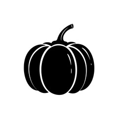 Silhouette of Pumpkin: A sleek, monochrome silhouette of a ripe pumpkin, symbolizing the essence of autumn and the spirit of harvest.