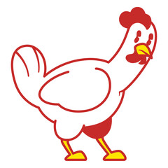 chicken cartoon vintage retro style