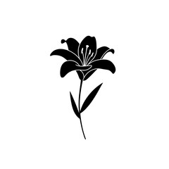 Lily Silhouette: A striking silhouette of a lily, showcasing its elegant petals and graceful form, ideal for design projects.