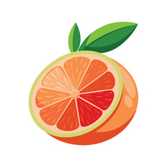 A vibrant slice of orange with a green leaf