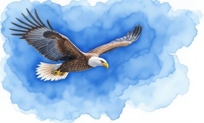 Majestic eagle soaring freely