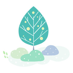 北欧風の木 パステルカラー