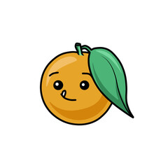 cartoon orange fruit smiling widely