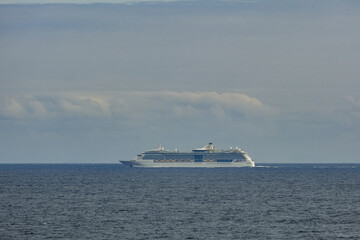 Modern family  cruiseship cruise ship liner Brilliance cruising Inside Passage towards Alaska...