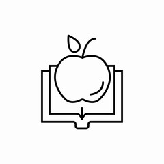 Fresh apple book icon vector sign