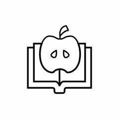 Healthy apple book icon vector sign