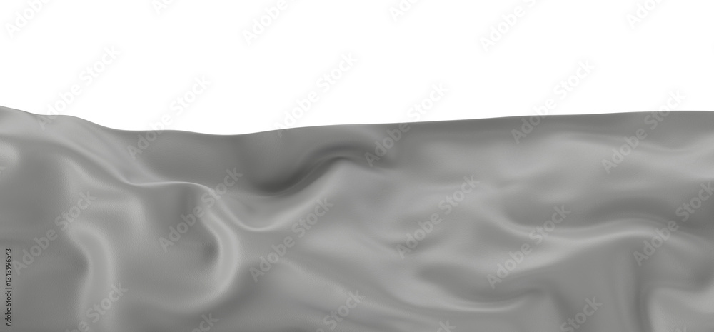 Fototapete A close-up of a white fabric with a smooth, silky texture. The fabric is draped and folded, creating an abstract pattern and a sense of movement.