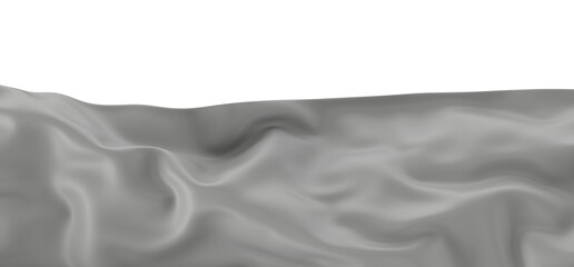 A close-up of a white fabric with a smooth, silky texture. The fabric is draped and folded, creating an abstract pattern and a sense of movement.