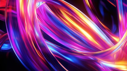 Fototapeta premium Vibrant Swirling Lights with Colorful Glow on Dark Background