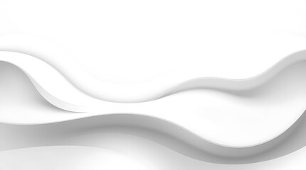 Obraz premium Abstract 3d White Wavy Background with Subtle Shadows
