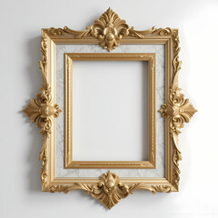 Ornate Gold  White Picture Frame