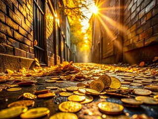 Golden Coin Autumn Abundance: Urban Exploration Photography